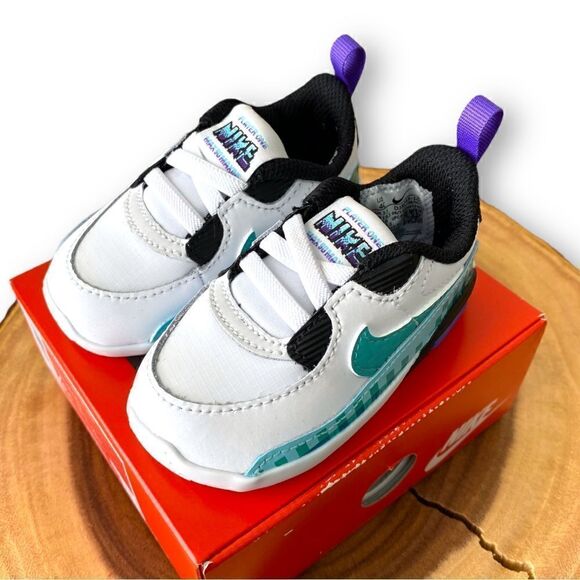 Nike Air Max 90 Crib SE "White Psychic Purple Washed Teal" DJ8043-100 Infant 4C - Picture 3 of 7